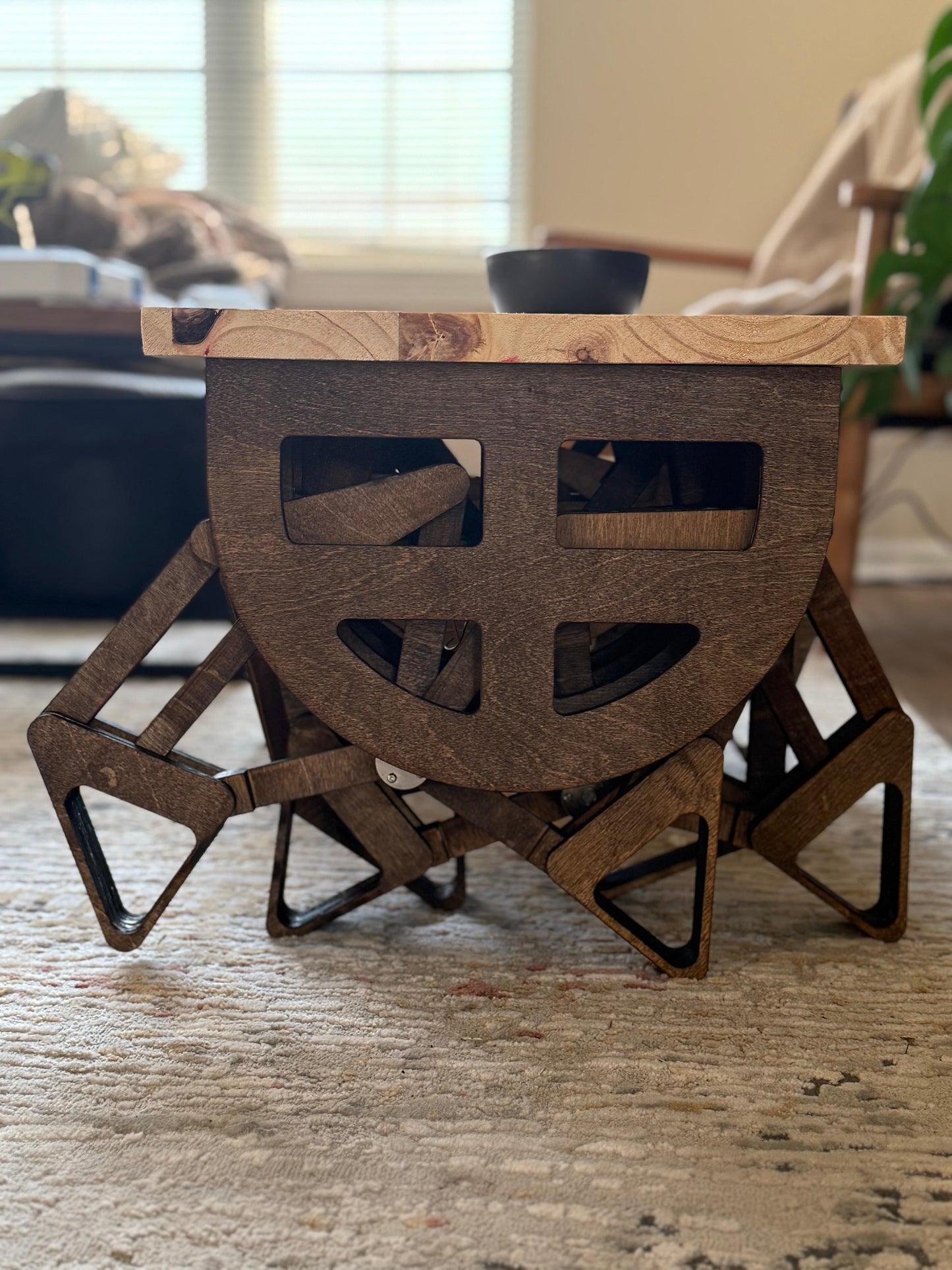 Automatic Walnut Coffee Table – Sleek, Smart, and Stylish for a Modern Living Space!